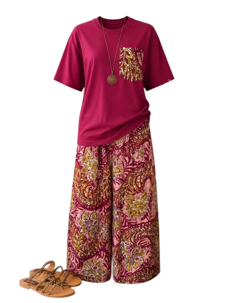 Ankara Palazzo Trousers with T-shirts
