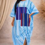 Striped AsoOke Kaftan Gown