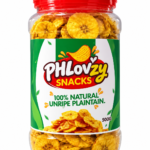 Unripe spicy plantain chips